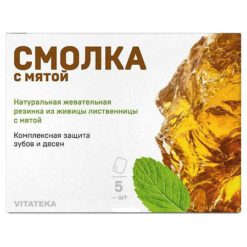 Витатека Смолка жевательная лиственничная с мятой таблетки 0,8 г, 5 шт.