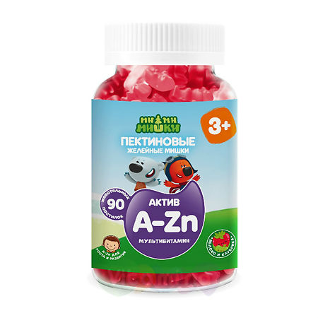 Ми-ми-мишки Актив Мультивитамин жевательные пастилки пектиновые 2 г вкус яблоко и клубника, 90 шт.