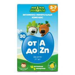 Mi-bears Vitamin and mineral complex from A to Zn chewable tablets for children 3-7 years old, 30 pcs.