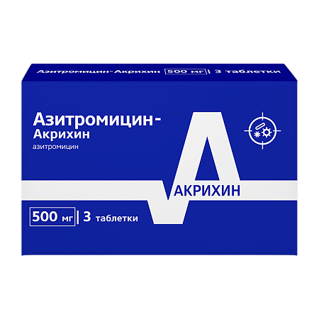Azithromycin-Acrichin 500 mg, 3 pcs.