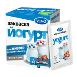 Закваска Vivo Йогурт 500 мг пакеты, 4 шт