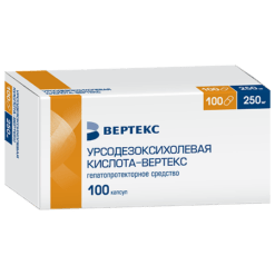 Ursodeoxycholic acid-Vertex, 250 mg capsules 100 pcs
