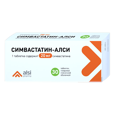 Simvastatin-ALSI, 20 mg 30 pcs