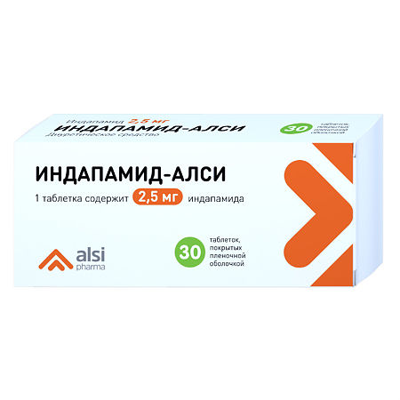 Indapamide-ALSI, 2.5mg 30 pcs