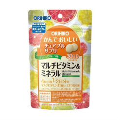 Orihiro Multivitamins and minerals tablets chewable flavor of tropical fruits, 120 pcs.