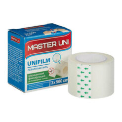 Master Uni Unifilm Лейкопластырь на полимерной основе 3 х 500 см, 1 шт