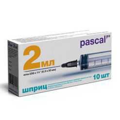 Pascal 3-component syringe 2 ml with 23G needle (0.6x30 mm), 10 pcs