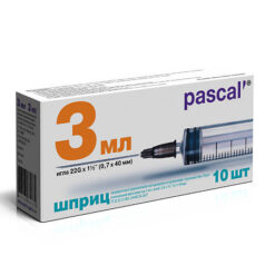 Pascal 3-component syringe 3 ml with 22G needle (0.7x40 mm), 10 pcs