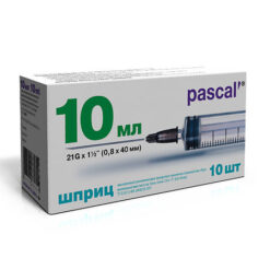 Pascal 10 ml 3-component syringe with 21G needle (0.8x40 mm), 10 pcs
