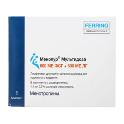 Менопур Мультидоза, лиофилизат 600 ме фсг+600 ме лг