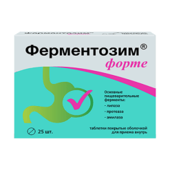 Fermentozyme forte tablets 170 mg, 25 pcs.