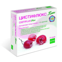 Цистифлюкс Плюс /Cistiflux Plus концентрат ягод клюквы+D-манноза, саше 8 г 14 шт.