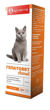 Hepatovet Aktiv cat suspension with syringe, 25 ml