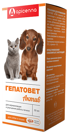 Hepatovet Activ suspension for cats and dogs with syringe, 50 ml