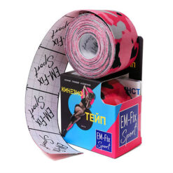 Kinesio-Tape EM-Fix Sport reinforced fixation pink camouflage 5 cm x 5 m, 1 pc