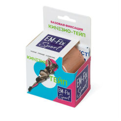 Kinesio-Tape EM-Fix Sport basic fixation beige 5 cm x 5 m, 1 pc