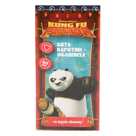 Kung Fu Panda Beta-carotene + sea buckthorn chewable tablets, 10 pcs.