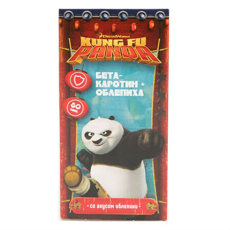 Kung Fu Panda Beta-carotene + sea buckthorn chewable tablets in the form of bears, 80 pcs.