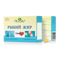 Mirrolla Fish oil with vitamins A, D, E children's capsules 300 mg, 100 pcs.