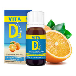 VITA D3 Vitamin D3 500 IU orange flavor aqueous solution, 10 ml