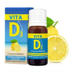 VITA D3 Vitamin D3 500 IU lemon flavor aqueous solution, 10 ml