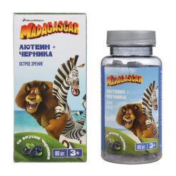 Madagascar Лютеин + черника со вкусом черники жевательные таблетки 1040 мг, 80 шт.