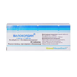 Valokordin, tablets 7.544 mg+7.544 mg 20 pcs.