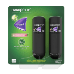 Nicorette, spray 1 mg/dose 150 doses of fruit and mint 2 pcs