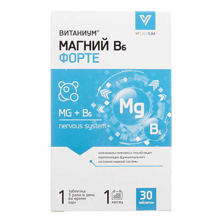Витаниум Магний В6 Форте таблетки 1170 мг, 30 шт.