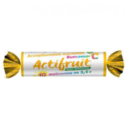 Aktifrut Vitamin C chewable tablets with sugar and orange flavor 2.5 g, 10 pcs.