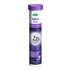 Zinc effervescent tablets 25 mg tube, 20 pcs.