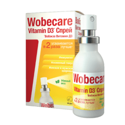 Wobeca Vitamin D3 sublingual spray mint flavor 90 doses, 1 pc.