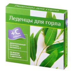 Throat lozenges + vitamin C in Eucalyptus-Menthol flavor, 9 pcs.