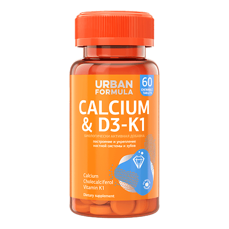 Urban Formula Calcium & D3-K1 Calcium and D3-K1 tablets, 60 pcs.