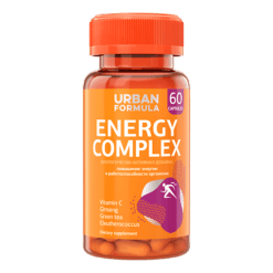 Urban Formula Energy Complex Extracts of ginseng, eleuterococus and green tea capsules, 60 pcs.