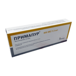 Primapur, 66 mgq/1.5 ml 1.5 ml cartridges in syringe pen 1pc + needles 10 pcs