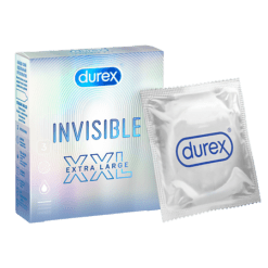 Презервативы Durex Invisible XXL из натурального латекса ультратонкие, 3 шт