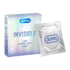 Durex Invisible Extra Lube natural latex ultra-thin condoms, 3 pcs